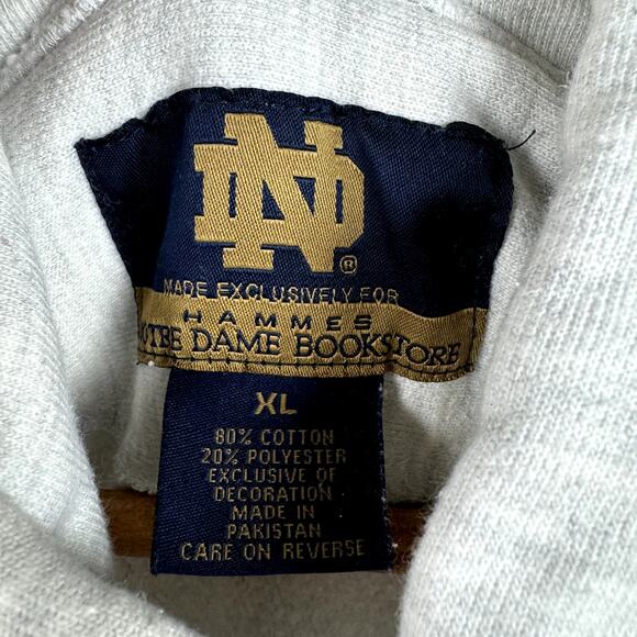 Vintage Notre Dame Hoodie Size XL Grey Reverse Weave Sweatshirt Hammes Bookstore - Picture 3 of 10